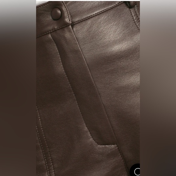 Lulu faux leather chocolate pants - Picture 6 of 8